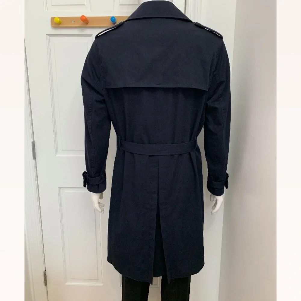 H&M Men’s Navy Trench Coat - Picture 4 of 6